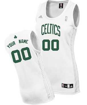 Women%27s Customized Boston Celtics White Jersey->customized nba jersey->Custom Jersey